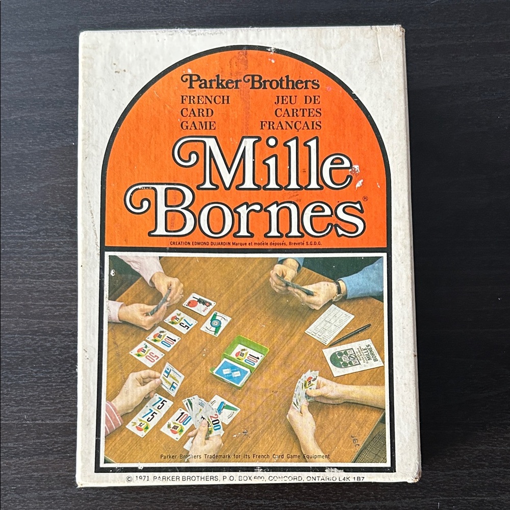 Mille Bornes Card Game - Orange and White. Parker Brothers. 1971